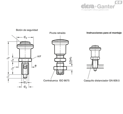 GN 414 Posicionadores de muelle Acero | Elesa+Ganter